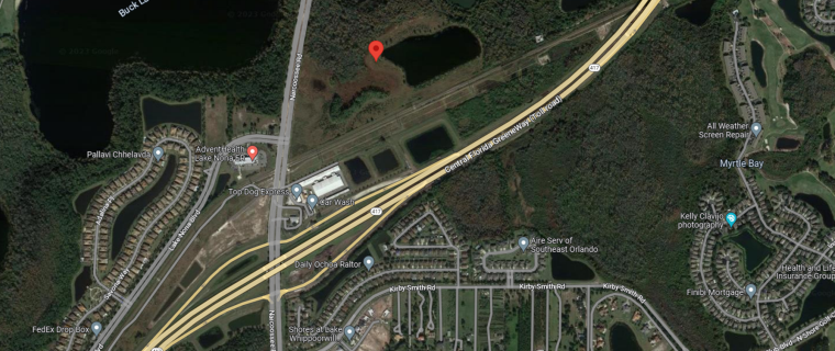 site owned by AdventHealth east of Narcoossee Road and north of State Road 417 at 10999 Narcoossee Road