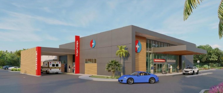 Rendering of Nutex Health's ER and Micro-Hospital Facility Planned at Northeast Beach and Kernan Boulevards_Image Credit Jax Daily Record 760x320