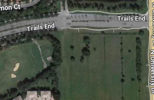 Map of North University Drive and Trails End in Parkland Florida 760x320