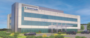 Newly constructed AdventHealth medical campus in Poinciana, Florida, featuring cutting-edge design and healthcare facilities.