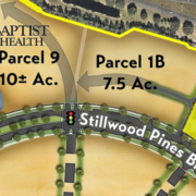 Two-story medical office building on Stillwood Pines Boulevard on this map of Seven Pines master-planned community in Jacksonville 760x320