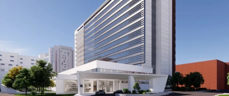 Rendering of AdventHealth Orlando's planned 14-story patient and surgical tower 760x320